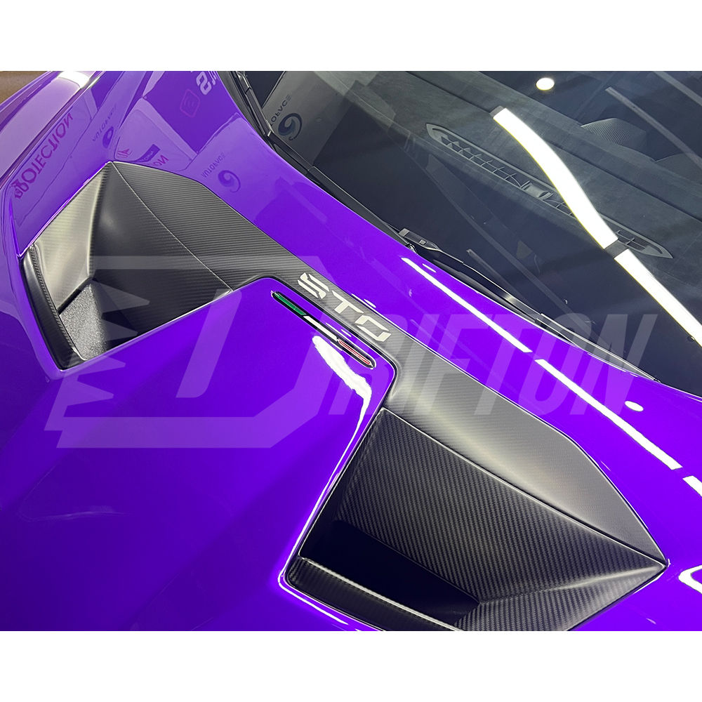 Dry Carbon Fiber Front Hood Center Scoop Panel For Lamborghini Huracan STO 2021-2025