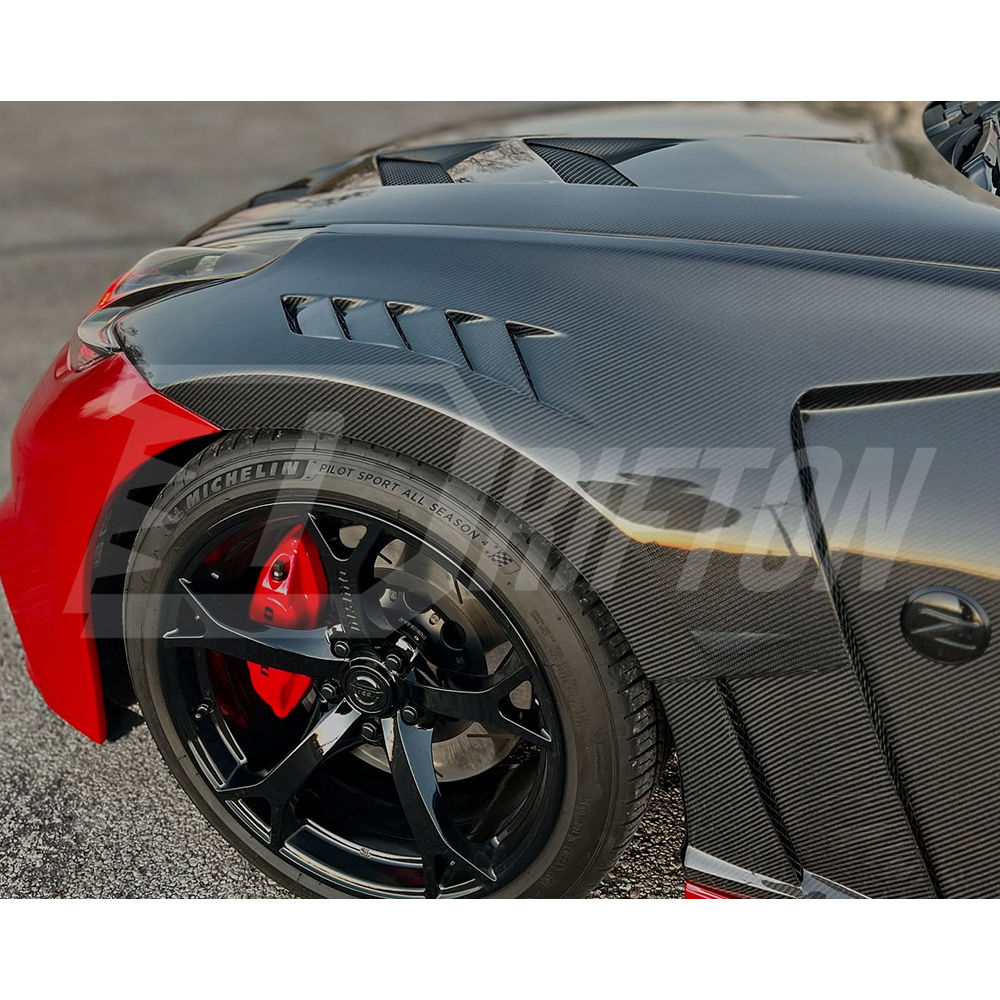 Vented V3 Style Carbon Fiber Fender For Nissan 370Z Z34 2008-2019