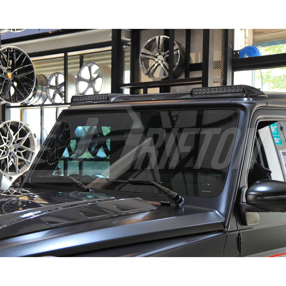 Brabx Style Dry Carbon Fiber Front Roof Light Bar Spoiler For Mercedes Benz G-Class W463 2005-2018