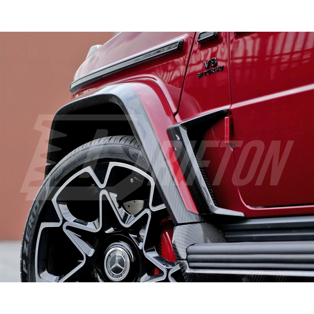 TopCar Style Dry Carbon Fiber Fender Trim Cover For Mercedes Benz G Class W464 AMG G63 2018-2024
