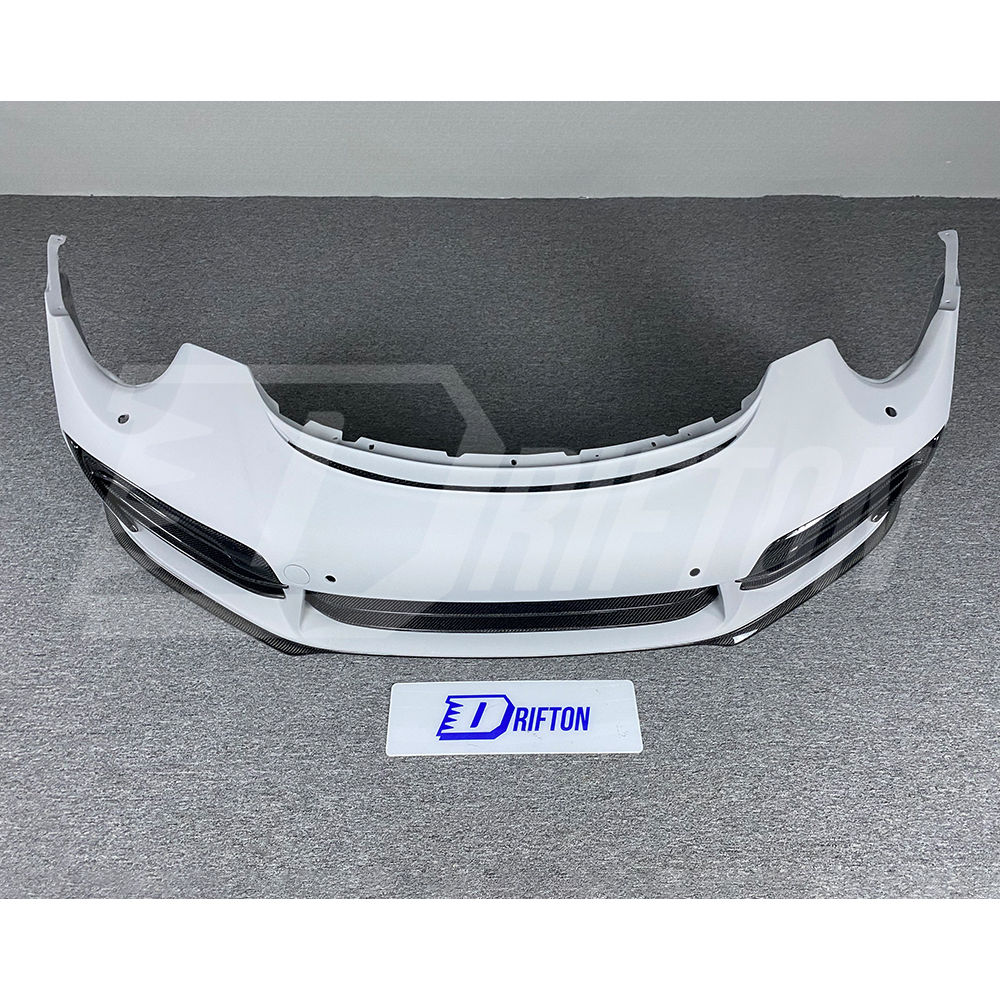 TopCar Style Half Carbon Fiber Front Bumper For Porsche 911 Carrera 991 991.1 991.2 Turbo S 2012-2018