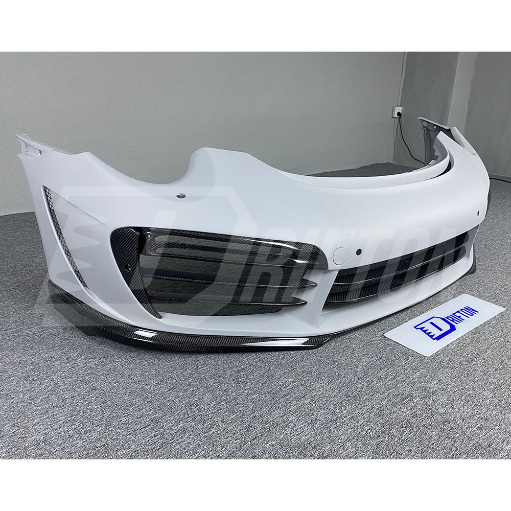 TopCar Style Half Carbon Fiber Front Bumper For Porsche 911 Carrera 991 991.1 991.2 Turbo S 2012-2018