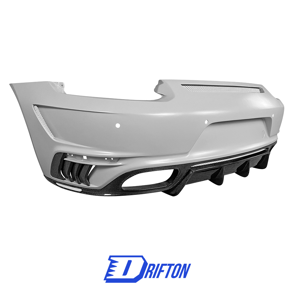 TopCar Style Half Carbon Fiber Rear Bumper For Porsche 911 Carrera 991 991.1 991.2 Turbo S 2012-2018