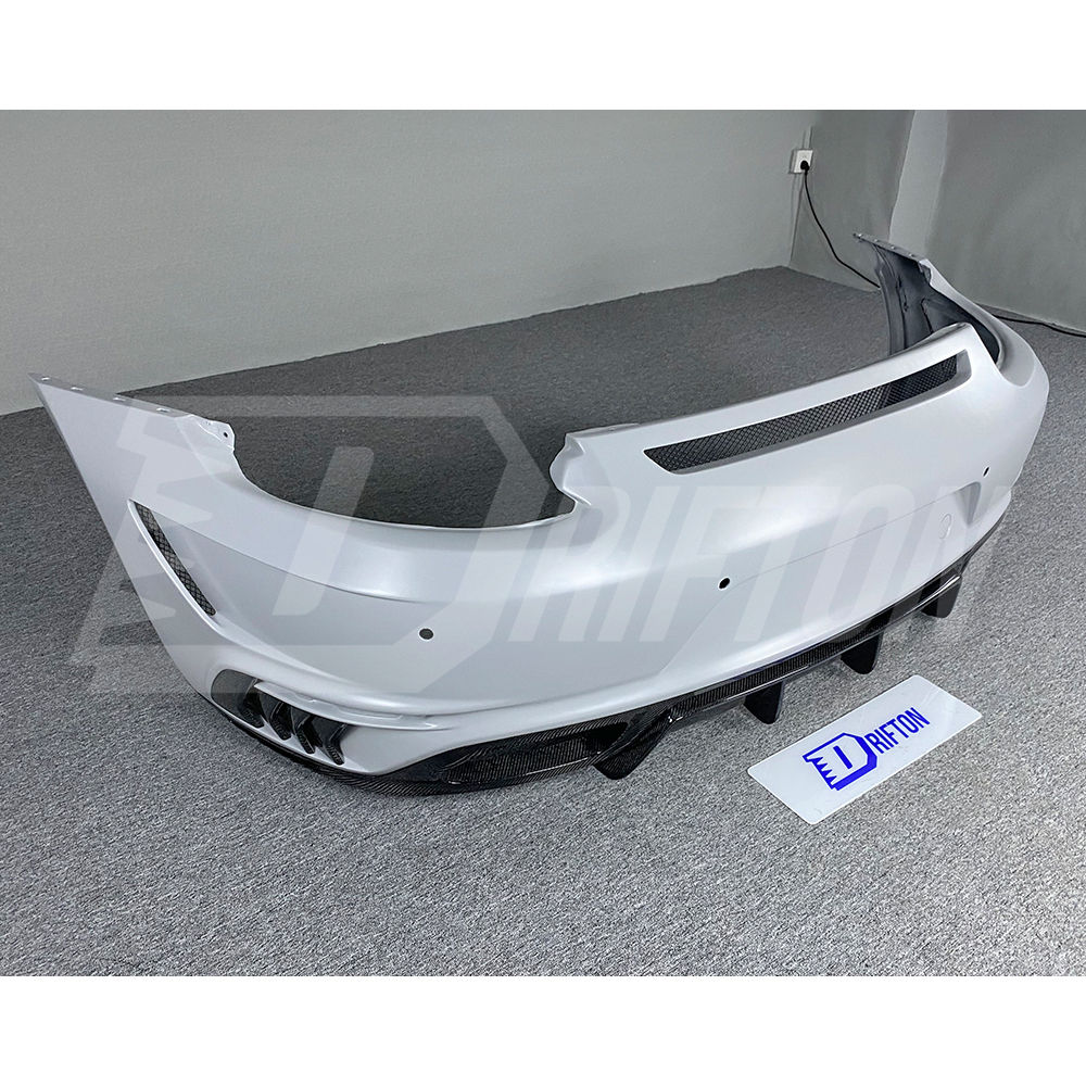 TopCar Style Half Carbon Fiber Rear Bumper For Porsche 911 Carrera 991 991.1 991.2 Turbo S 2012-2018