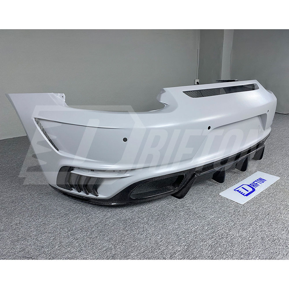 TopCar Style Half Carbon Fiber Rear Bumper For Porsche 911 Carrera 991 991.1 991.2 Turbo S 2012-2018