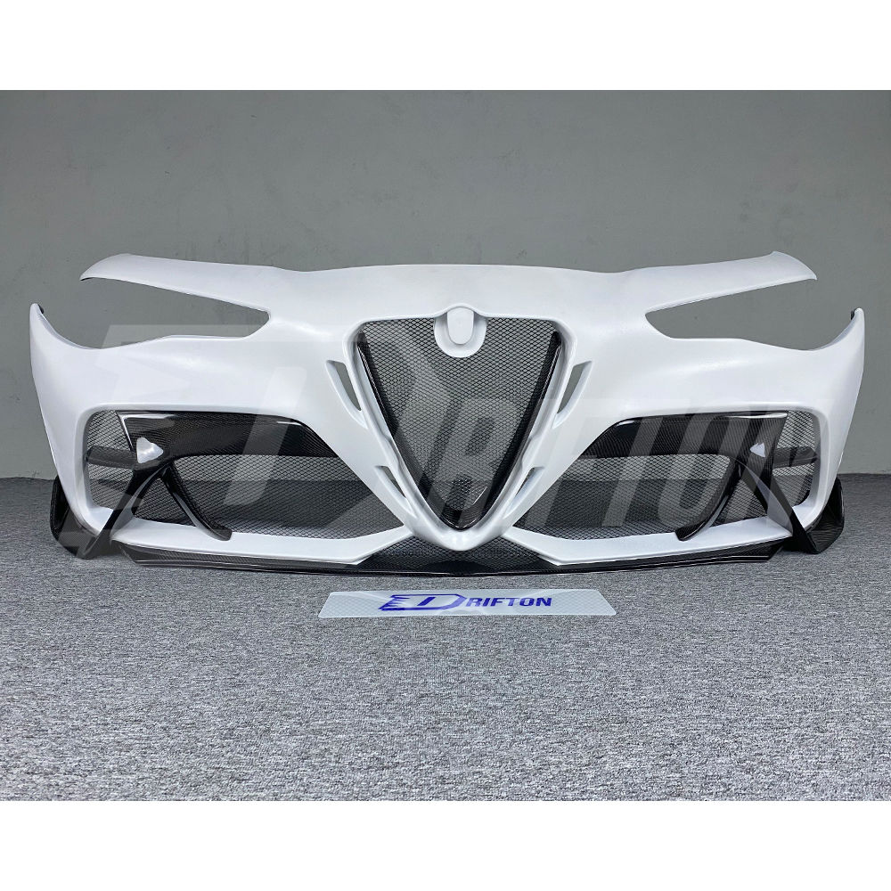 GTAM Style Half Carbon Fiber Front Bumper For Alfa Romeo Giulia 2016-2023