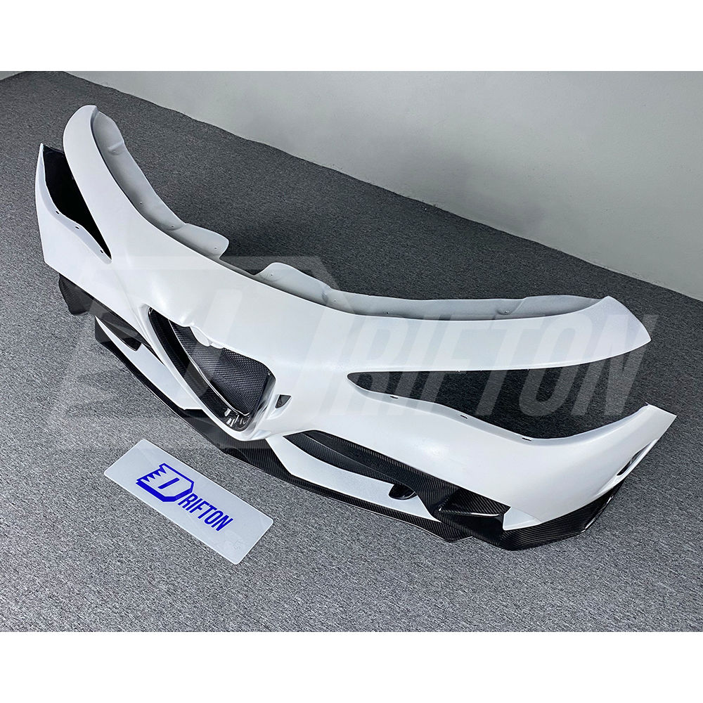 GTAM Style Half Carbon Fiber Front Bumper For Alfa Romeo Giulia 2016-2023