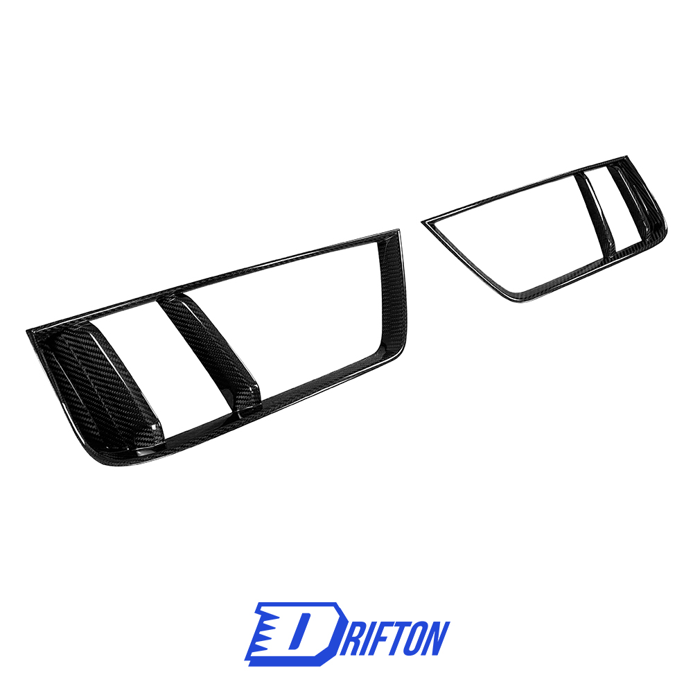 Dry Carbon Fiber Rear Bumper Grill Air Vents Cover Trims For Audi R8 2016-2019