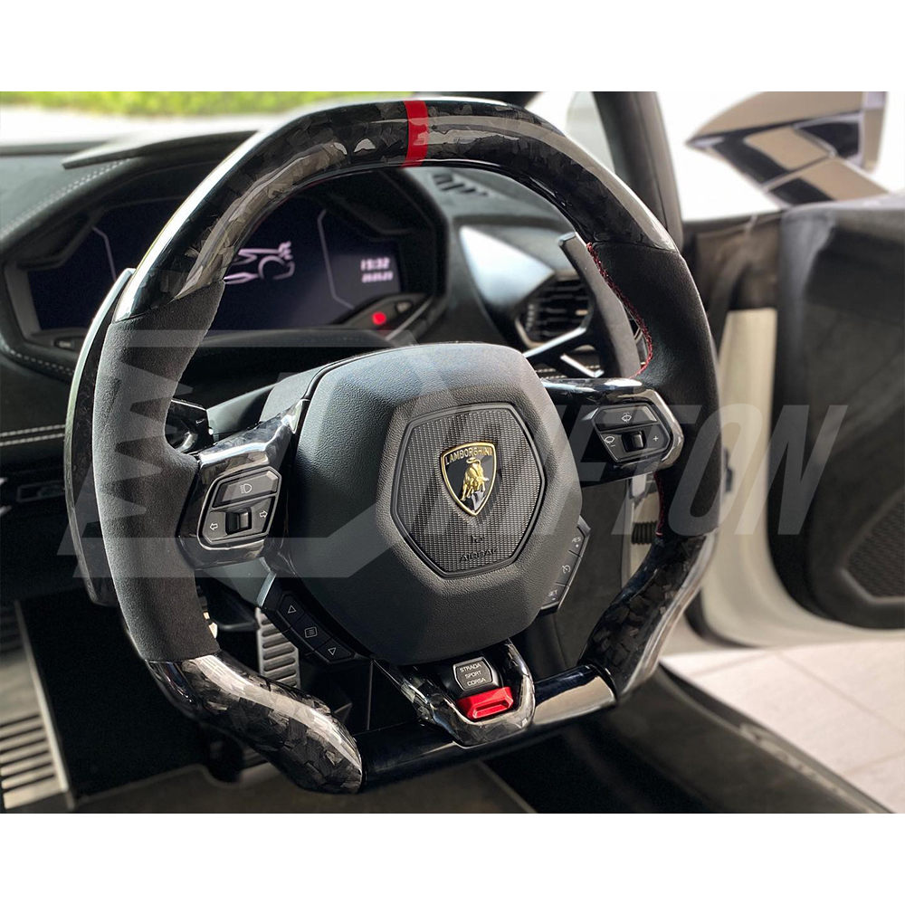 Forged Dry Carbon Fiber Steering Wheel Center Panel For Lamborghini Huracan LP610 & LP580 & EVO 2014-2025