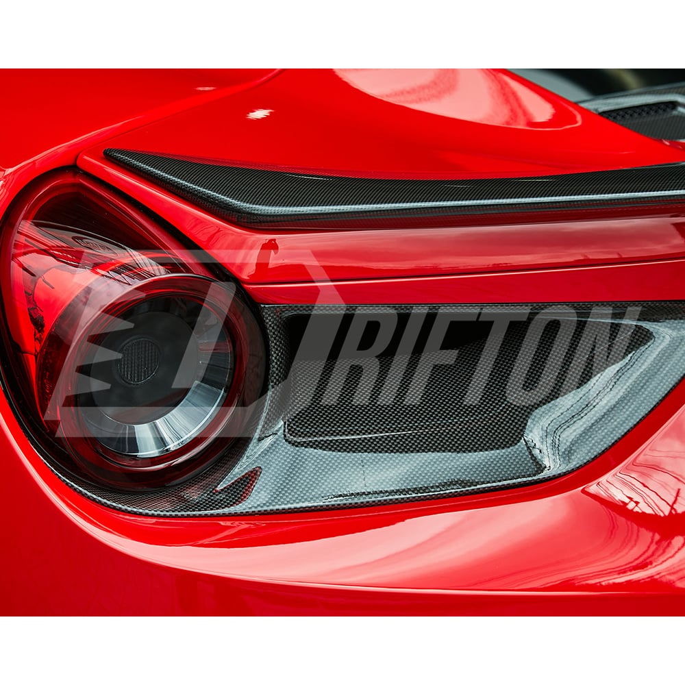 Novitec Style Dry Carbon Fiber Rear Light Cover For Ferrari 488 GTB Spider 2015-2018
