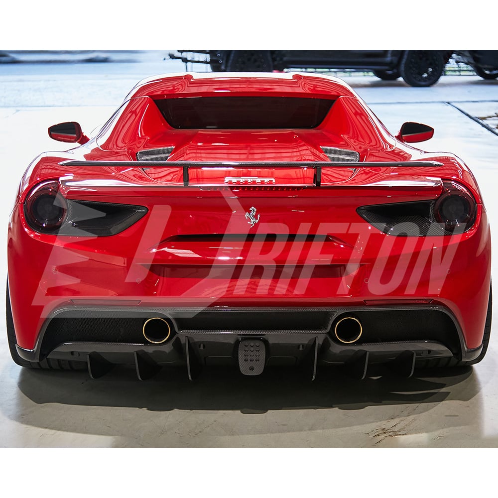 Novitec Style Dry Carbon Fiber Rear Light Cover For Ferrari 488 GTB Spider 2015-2018