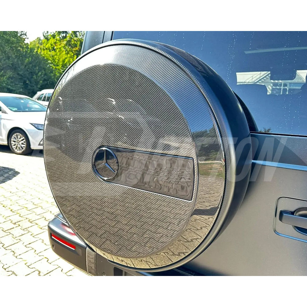 Brabx Style Carbon Fiber Wheel Spare Tire Cover For Mercedes Benz G-Class W463 2005-2018