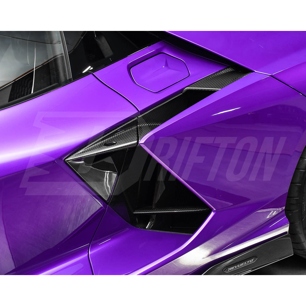 OEM Style Dry Carbon Fiber Rear Side Air Intake Vents Trim Set For Lamborghini Revuelto 2023-ON