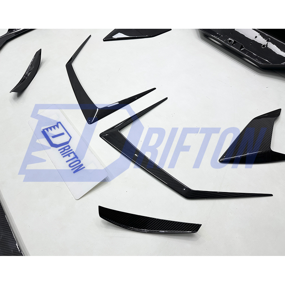 Vorsteiner Style Dry Carbon Fiber Front Bumper Canards For Lamborghini Huracan STO 2021-2025