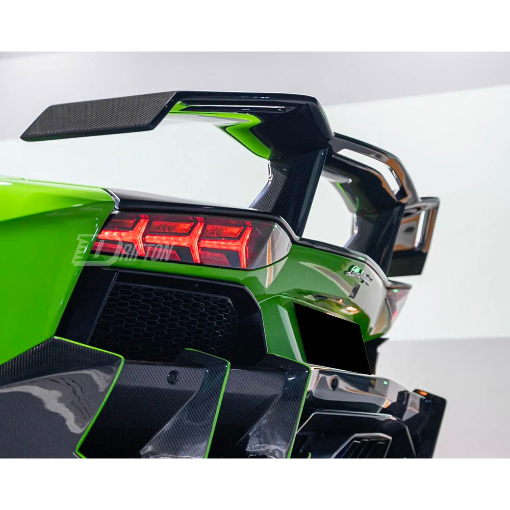 CMST Sytle Dry Carbon Fiber Rear Spoiler Wing With Base Lid For Lamborghini Aventador & S & SV LP700 LP740 LP750 2011-2021