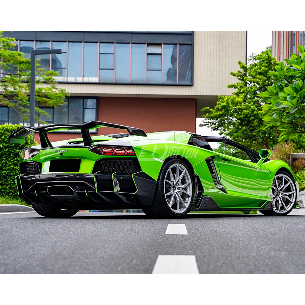 CMST Sytle Dry Carbon Fiber Rear Spoiler Wing With Base Lid For Lamborghini Aventador & S & SV LP700 LP740 LP750 2011-2021