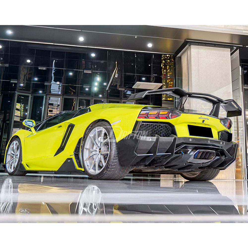 CMST Sytle Dry Carbon Fiber Rear Spoiler Wing With Base Lid For Lamborghini Aventador & S & SV LP700 LP740 LP750 2011-2021