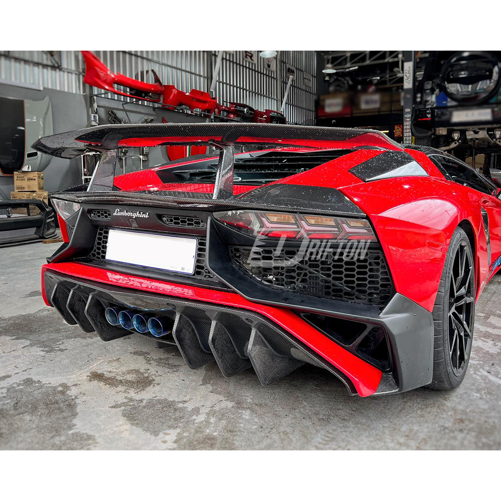 LP750 SV Style Dry Carbon Fiber Rear Spoiler Wing With Primerd Base Lid For Lamborghini Aventador & S & SV LP700 LP740 LP750 2011-2021