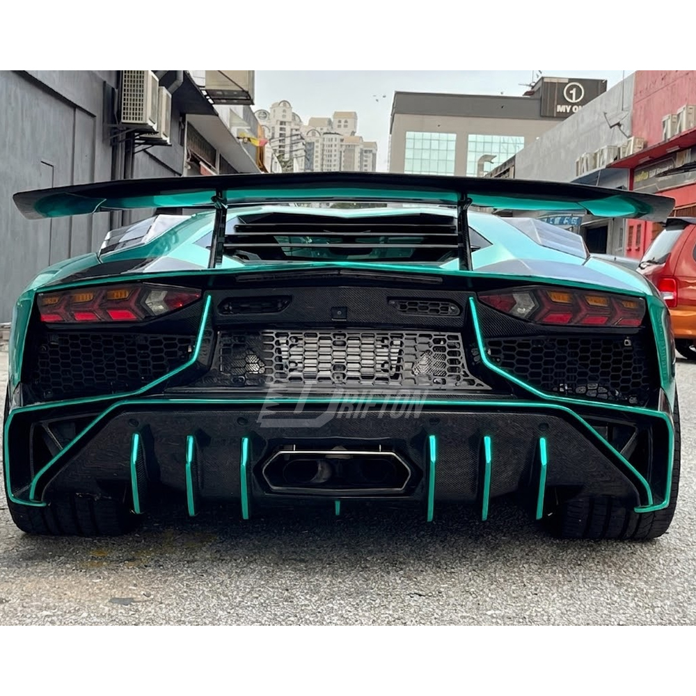 LP750 SV Style Dry Carbon Fiber Rear Spoiler Wing With Primerd Base Lid For Lamborghini Aventador & S & SV LP700 LP740 LP750 2011-2021