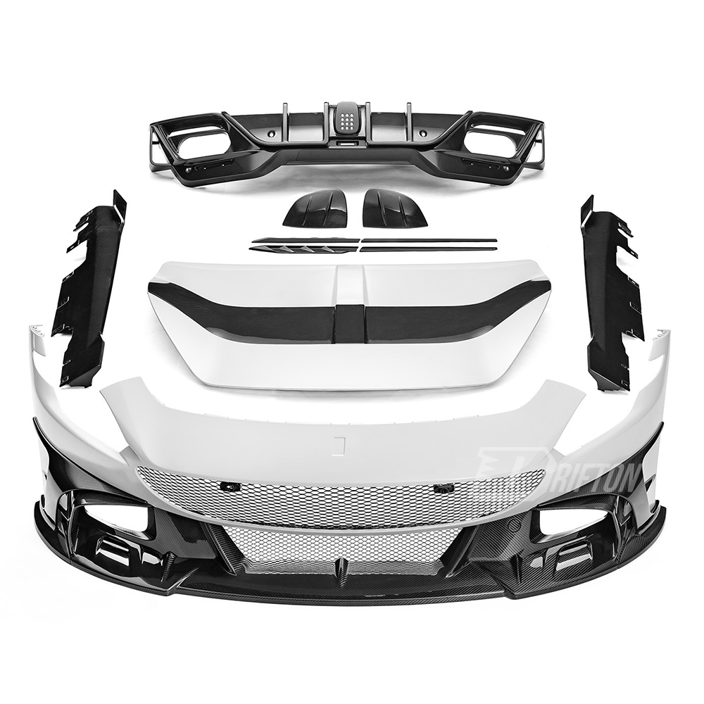 Mansory Style Partial Exposed Dry Carbon Fiber Front Bumper For Ferrari Roma 2020-2025