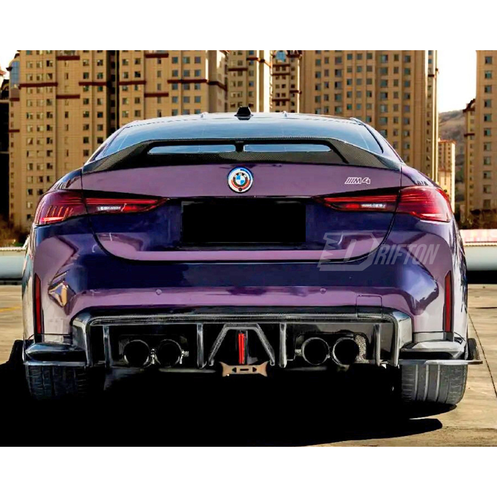 3D Brakelight Style Dry Carbon Fiber Rear Diffuser For BMW G80 G81 M3 G82 G83 M4 2020-2024