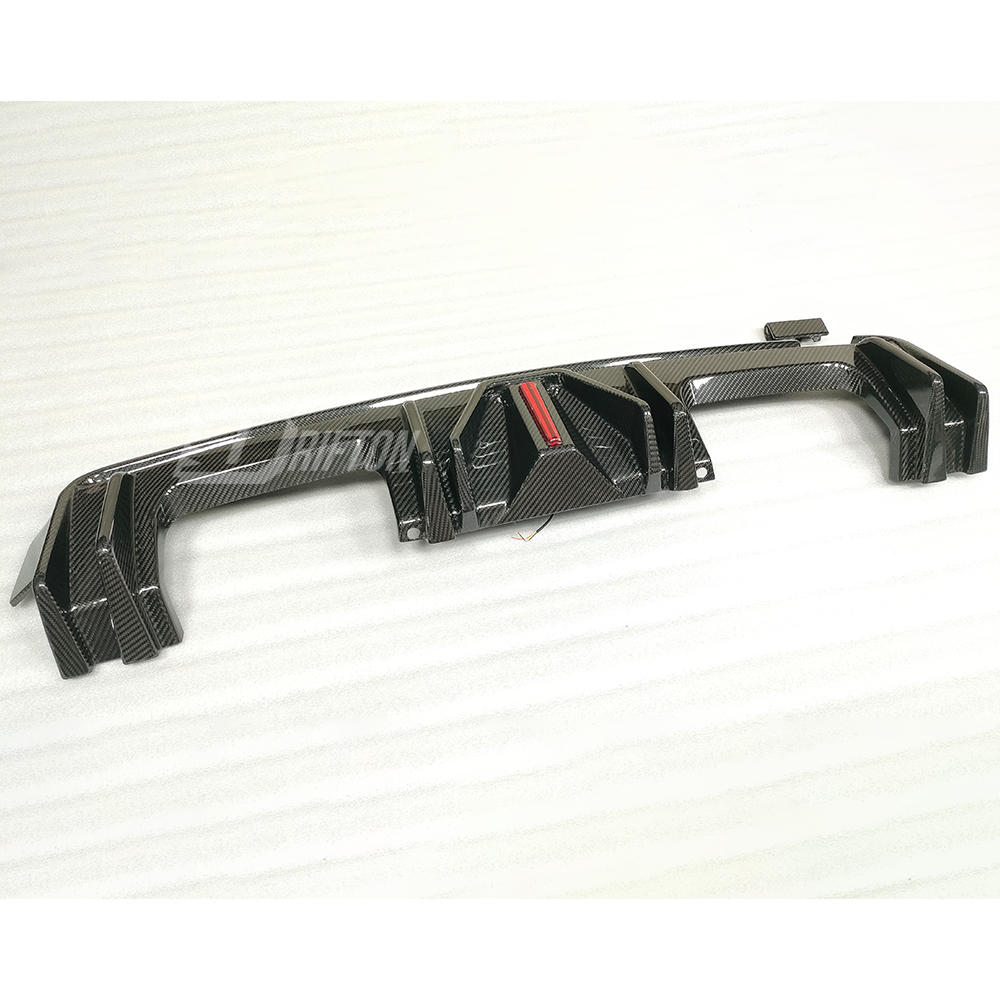 3D Brakelight Style Dry Carbon Fiber Rear Diffuser For BMW G80 G81 M3 G82 G83 M4 2020-2024