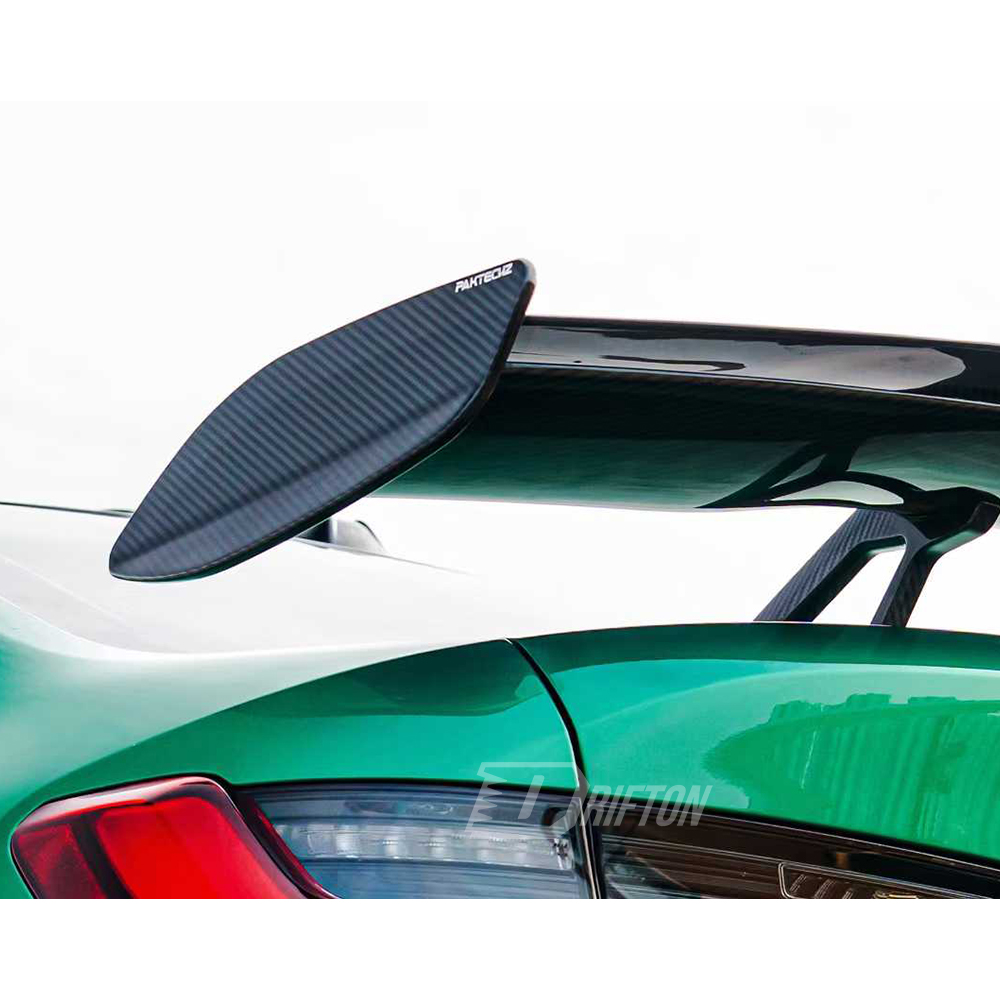 Double Deck PT Style Dry Carbon Fiber Rear Spoiler GT Wing For BMW G80 M3 G82 M4 2020-2024