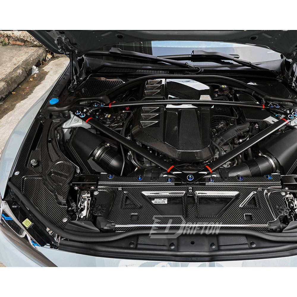 Dry Carbon Fiber Engine Bay Headlights Panels Cover For BMW G80 G81 M3 G82 G83 M4 2020-2024