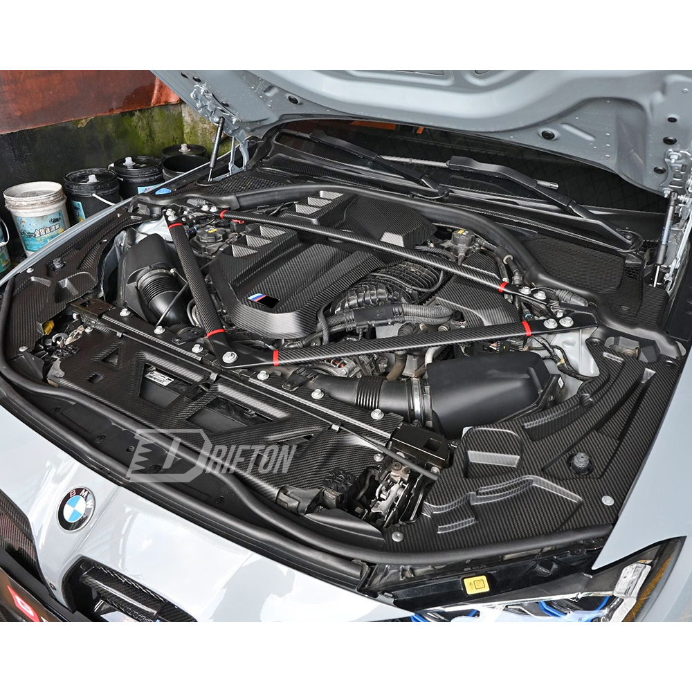 Dry Carbon Fiber Engine Bay Strut Bar Brace Set For BMW G80 G81 M3 G82 G83 M4 2020-2024