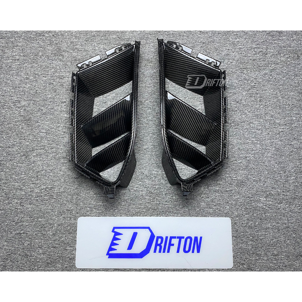 R44 MHC Style Dry Carbon Fiber Front Bumper Air Vents Ducts Scoops For BMW G80 G81 M3 G82 G83 M4 2020-2024