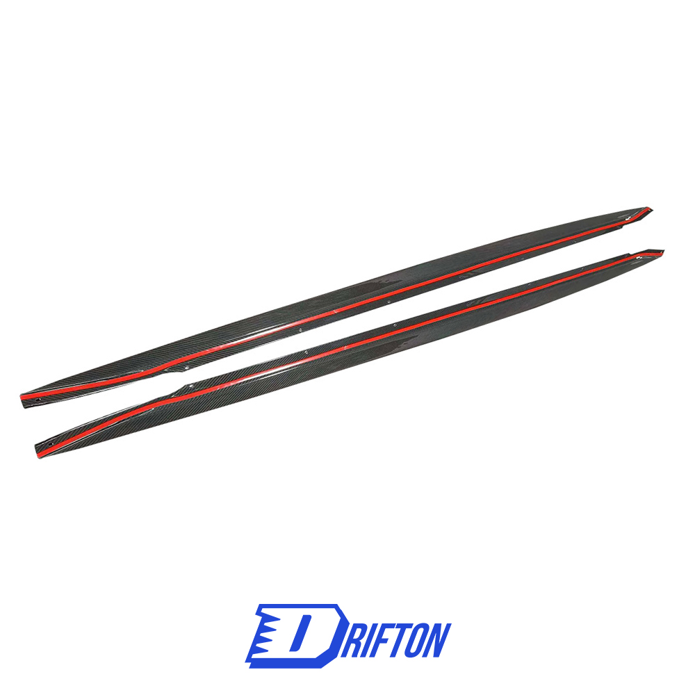 R44 MHC Style Dry Carbon Fiber Side Skirt Underboard Extensions For BMW G80 G81 M3 2020-2024