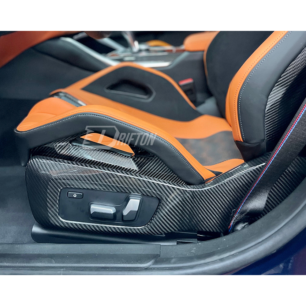 Dry Carbon Fiber Interiors Kits Seat Side Frame Panels Cover For BMW G80 G81 M3 G82 G83 M4 2020-2024