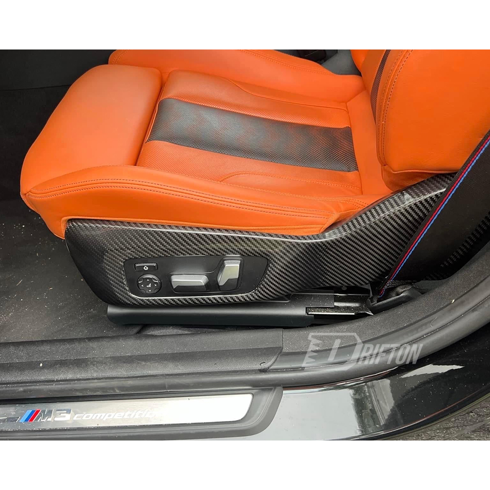 Dry Carbon Fiber Interiors Kits Seat Side Frame Panels Cover For BMW G80 G81 M3 G82 G83 M4 2020-2024