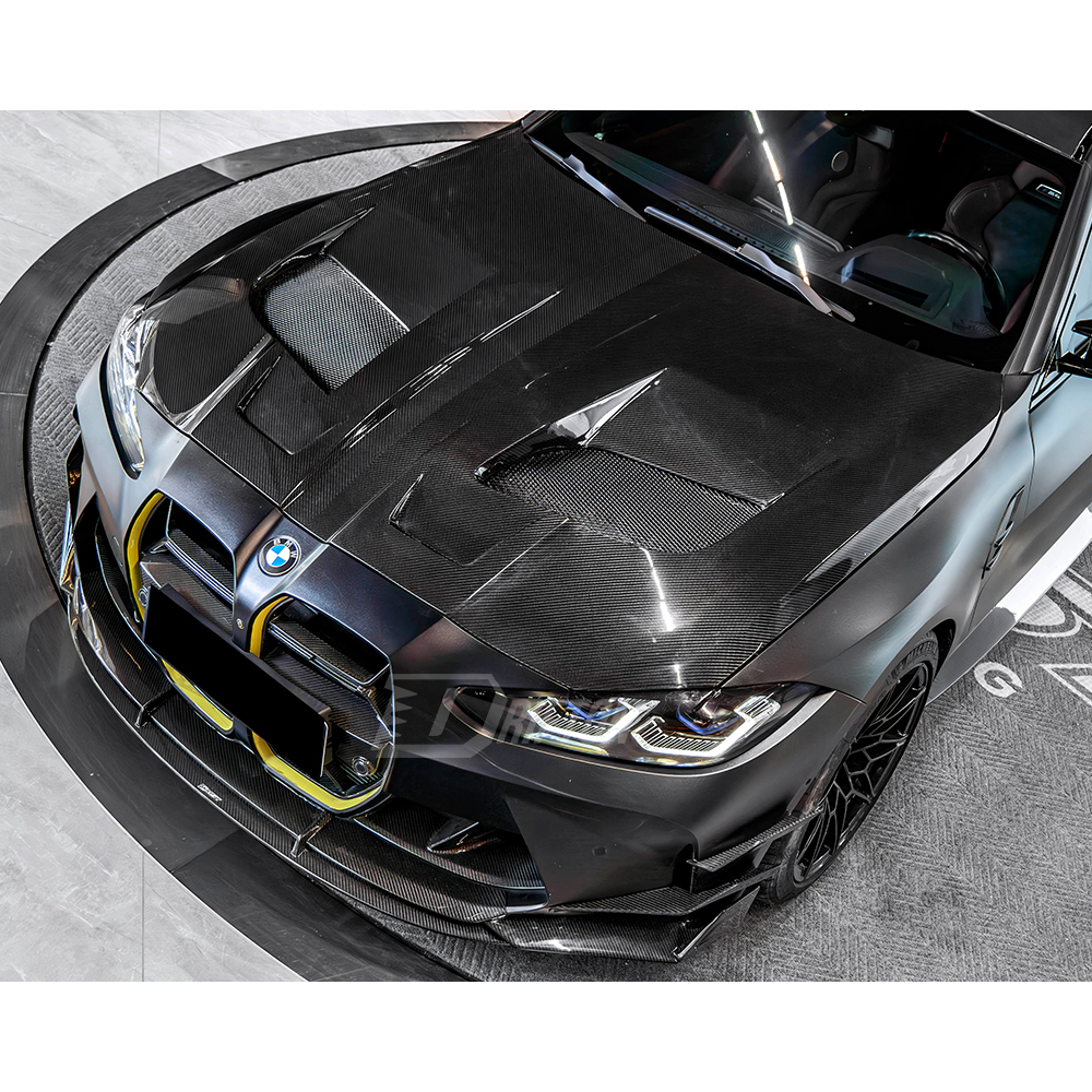CMST Racing Style Dry Carbon Fiber Engine Hood Bonnet For BMW G80 G81 M3 G82 G83 M4 2020-2024