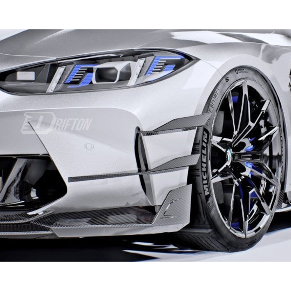 CMST V2 Style Dry Carbon Fiber Front Canards For BMW G80 G81 M3 G82 G83 M4 2020-2024