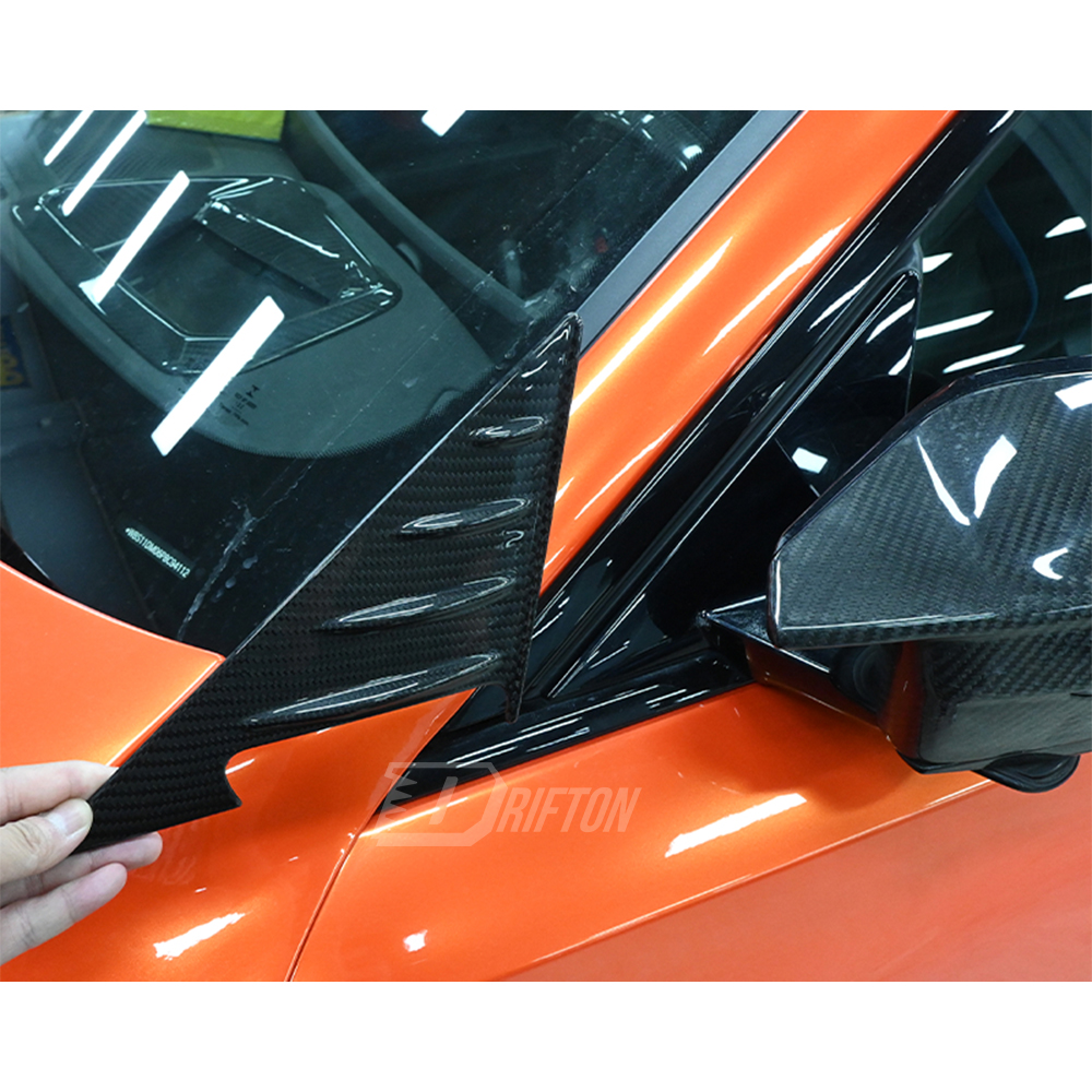 Dry Carbon Fiber A Pillar Triangle Windows Cover For BMW G87 M2 2023-2027