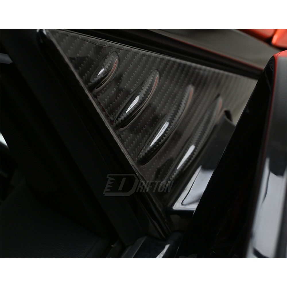 Dry Carbon Fiber A Pillar Triangle Windows Cover For BMW G87 M2 2023-2027