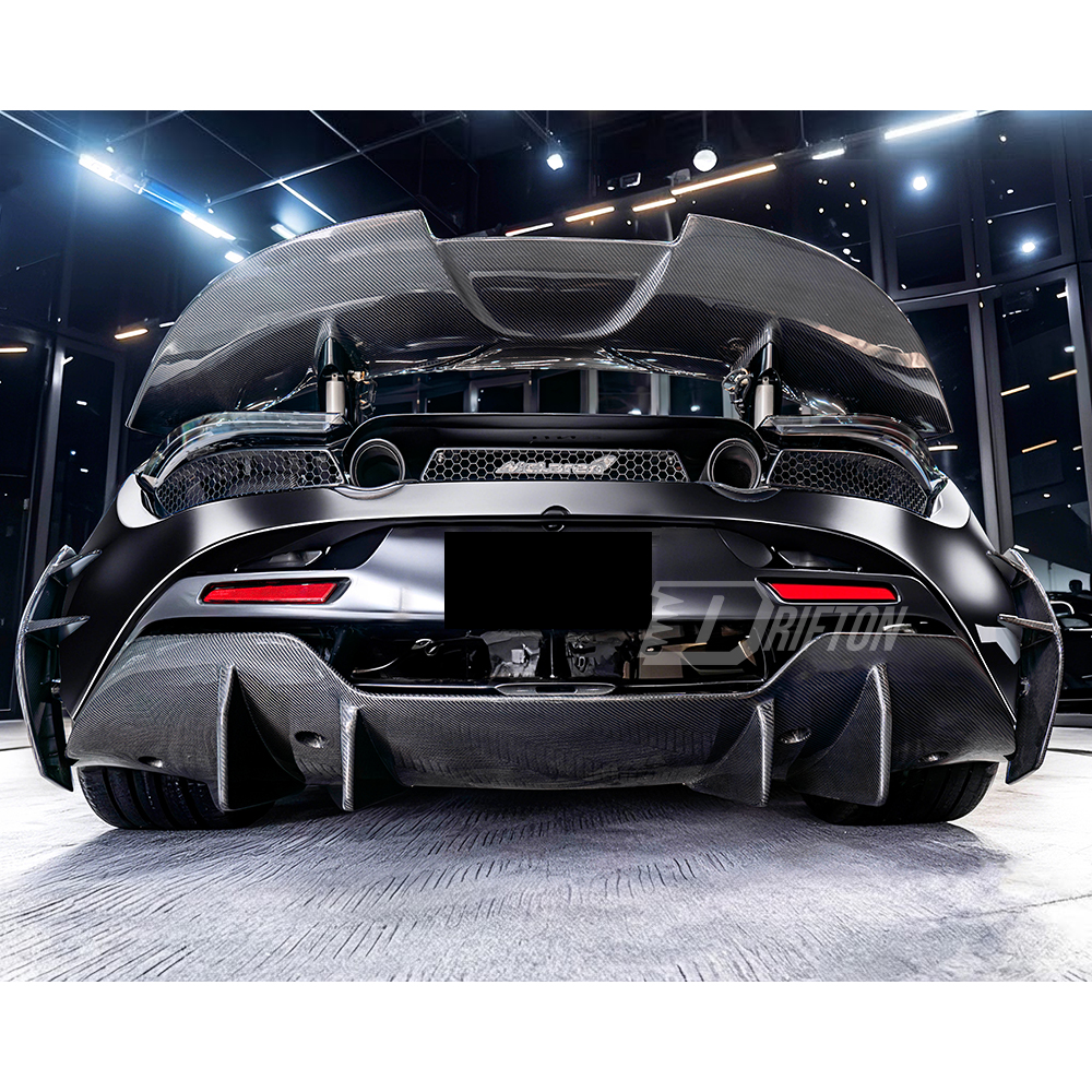 CMST Style Dry Carbon Fiber Rear Bumper Canards Side Panels For Mclaren 720S 2017-2022