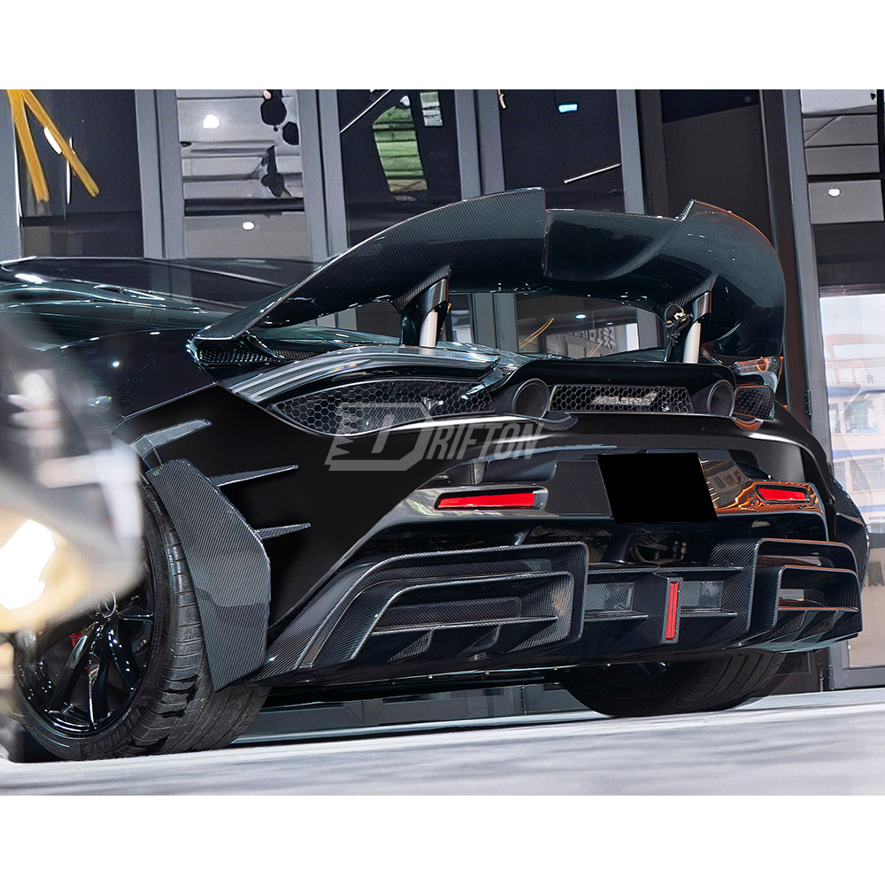 CMST Style Dry Carbon Fiber Rear Bumper Canards Side Panels For Mclaren 720S 2017-2022