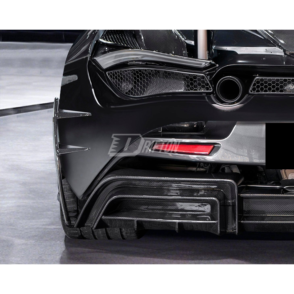 CMST Style Dry Carbon Fiber Rear Bumper Canards Side Panels For Mclaren 720S 2017-2022