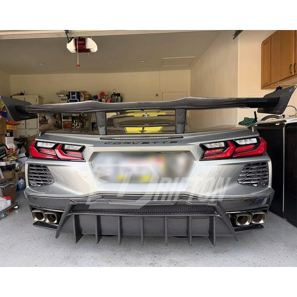 5VM Style Carbon Fiber Rear Diffuser For Chevrolet Corvette C8 Stingray Z51 2020-2026