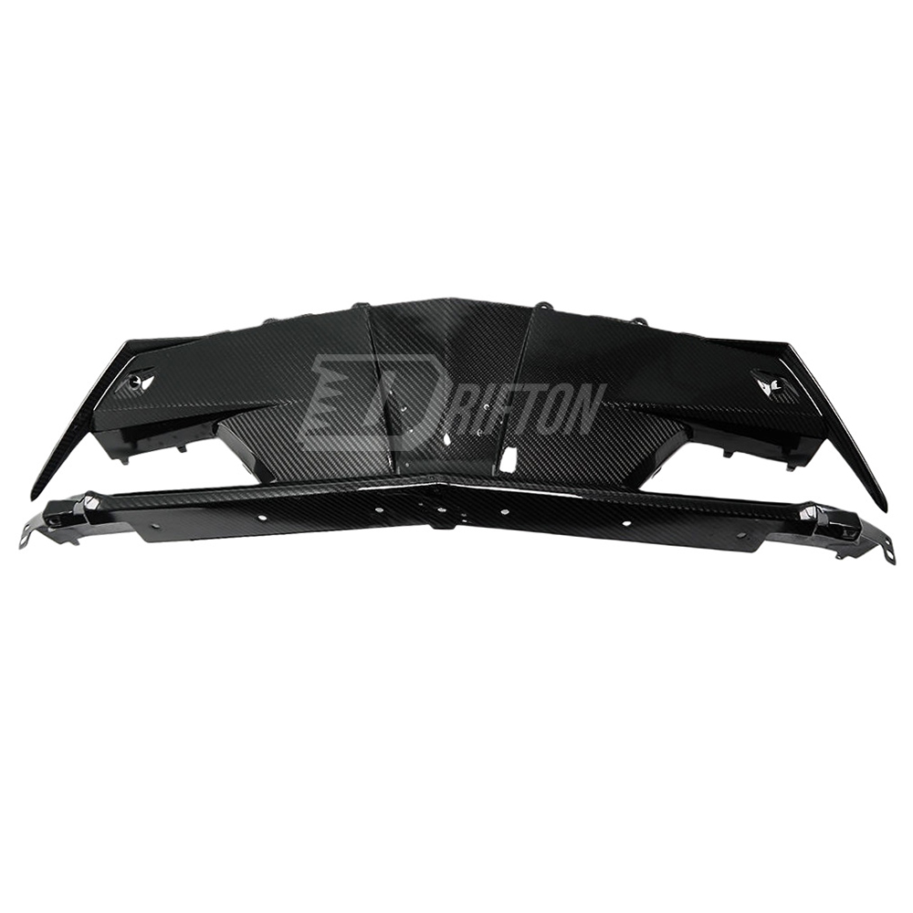 Dry Carbon Fiber Front Bumper Center Trim For Chevrolet Corvette C8 Stingray Z51 2020-2026