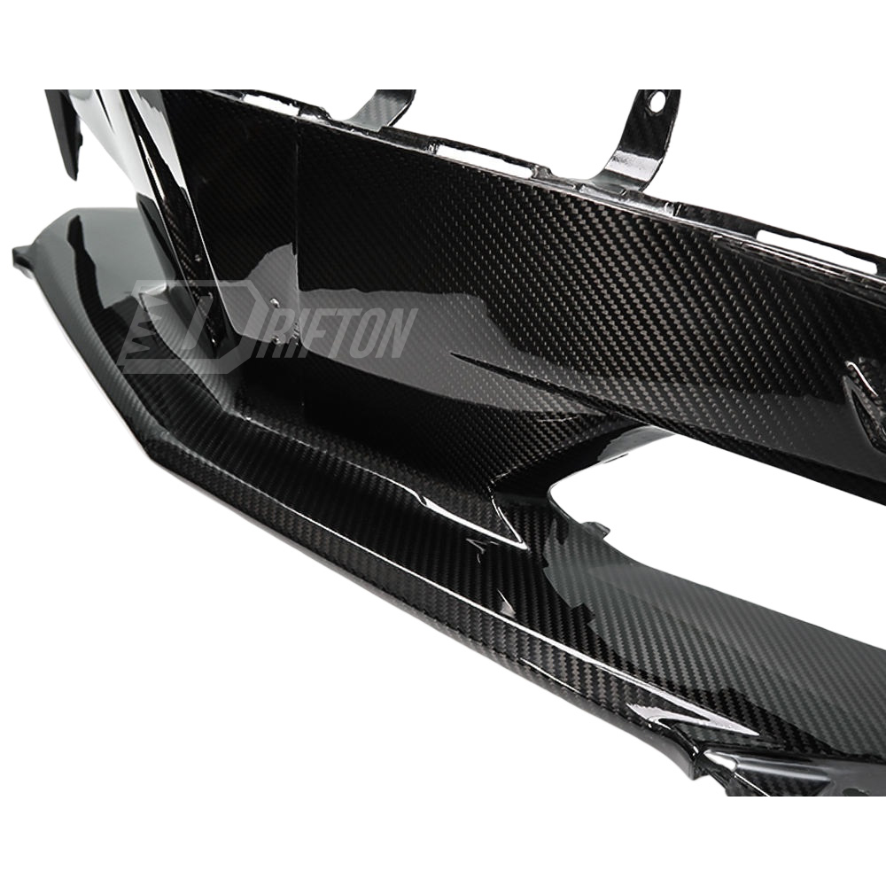 Dry Carbon Fiber Front Bumper Center Trim For Chevrolet Corvette C8 Stingray Z51 2020-2026
