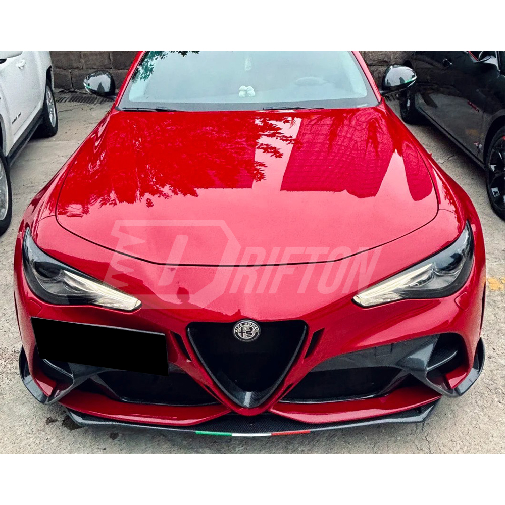 GTAM Widebody Style Dry Carbon Fiber With Portion Primer Wide Front Bumper & Fender For Alfa Romeo Giulia 2016-2023