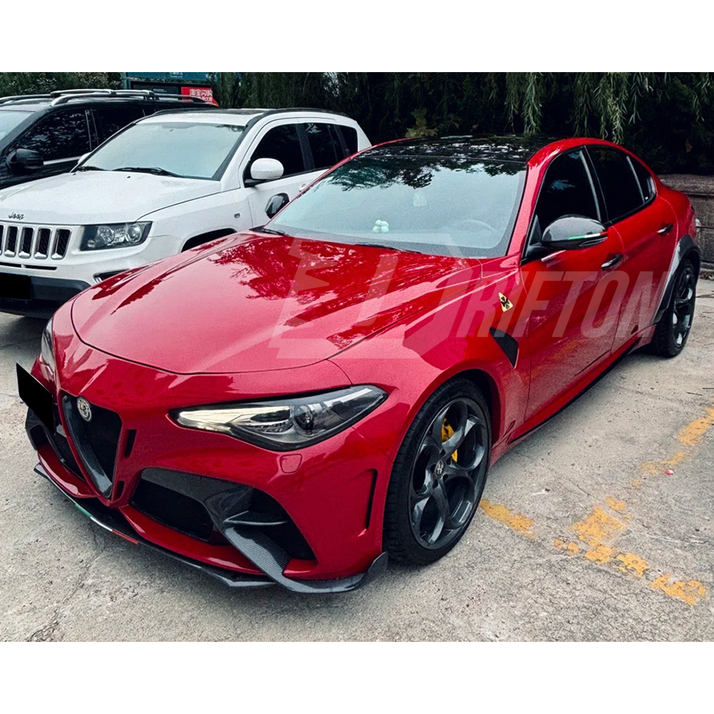 GTAM Widebody Style Dry Carbon Fiber With Portion Primer Wide Front Bumper & Fender For Alfa Romeo Giulia 2016-2023