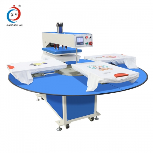 Automatic hydraulic four working position heat press machine JC-25-2 (Elevated bottom plate)