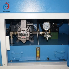 Máquina de estampagem e dispensação hidráulica multifuncional de quatro estações e cabeçote duplo JC-33D