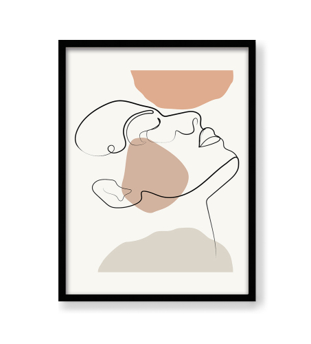 Face line art abstract