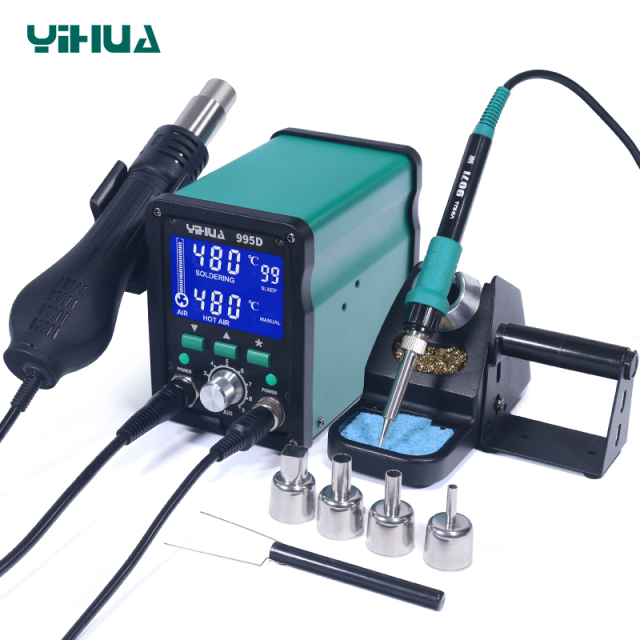 YIHUA 995D/995D+/995D+-I hot air gun phone repair iron desoldering SMD rework soldering station