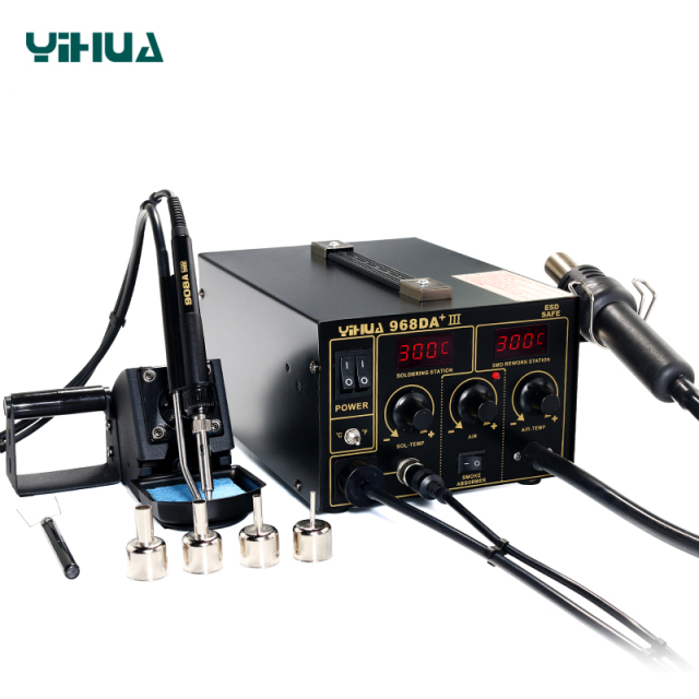 YIHUA 968DB+/968DA+-iii/968DA++ 3 in 1 soldering Rework Station machine mobile phone bga hot air soldering rework station